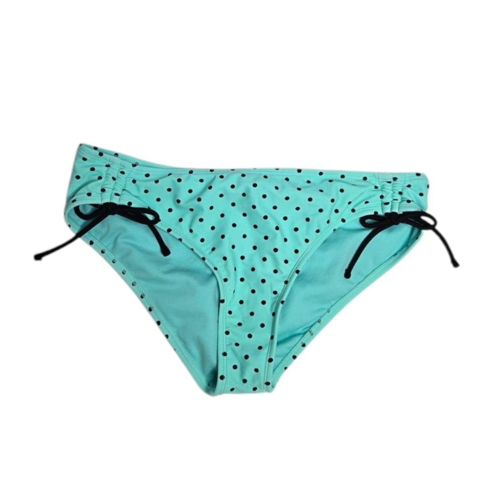 NEW California Waves mint green polka dot coquette low rise bikini bottoms L‎